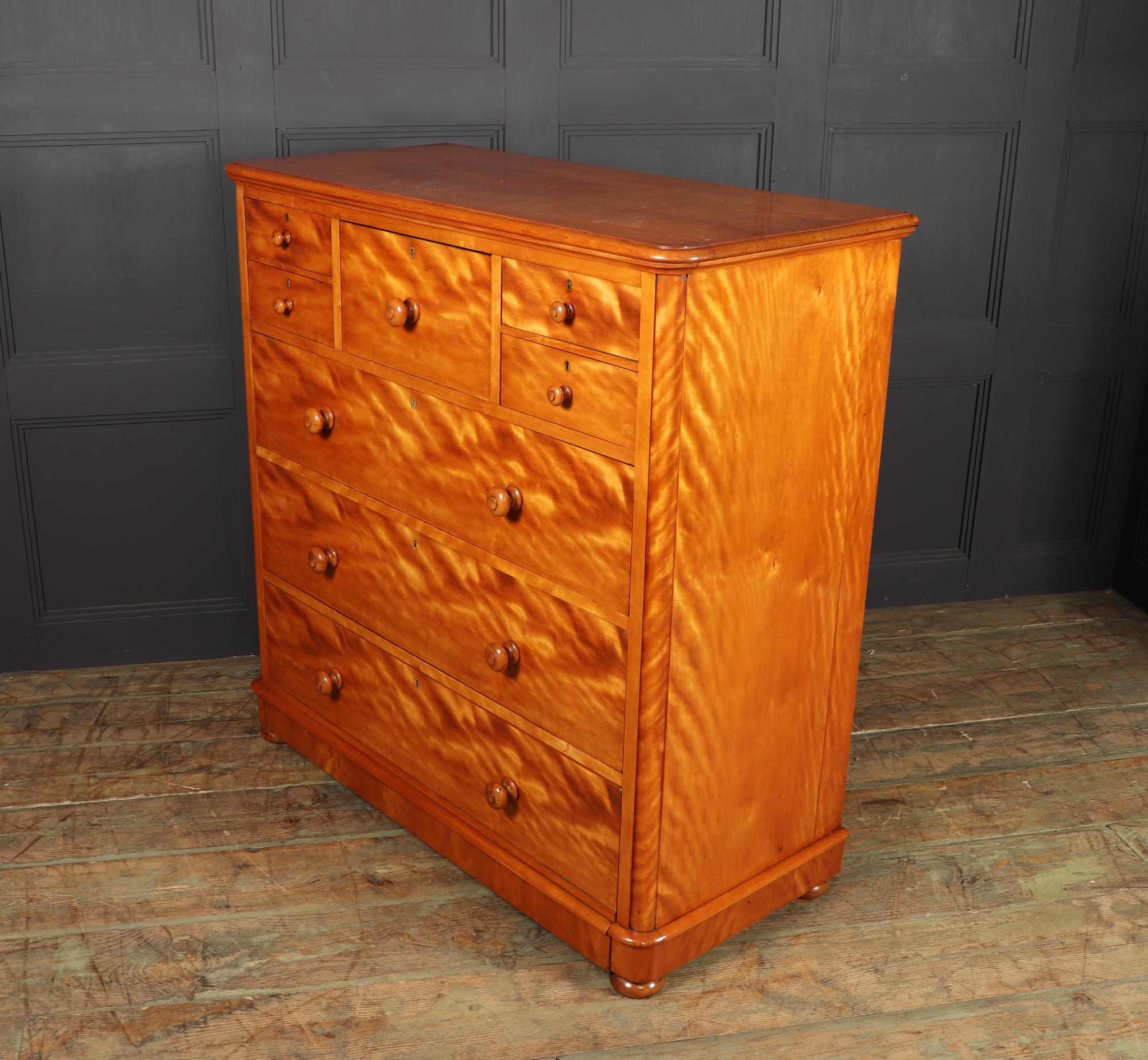 Antique Chest of Drawers in Satin Birch by Maple and Co 6