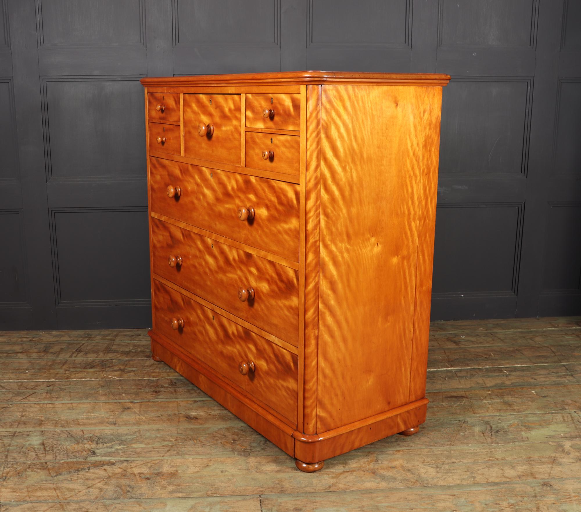 Antique Chest of Drawers in Satin Birch by Maple and Co 7
