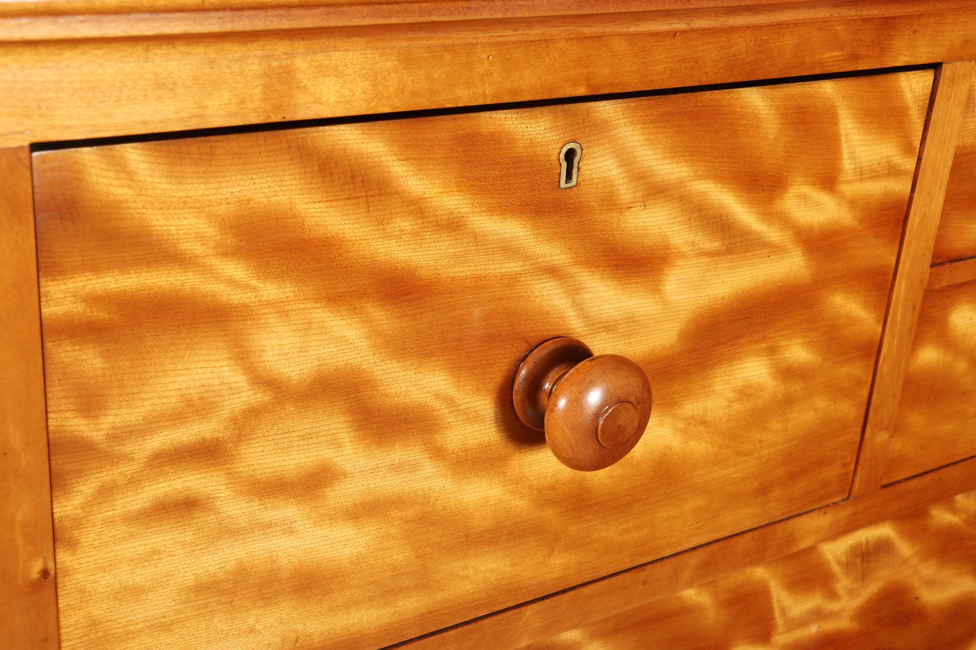 Antique Chest of Drawers in Satin Birch by Maple and Co 2