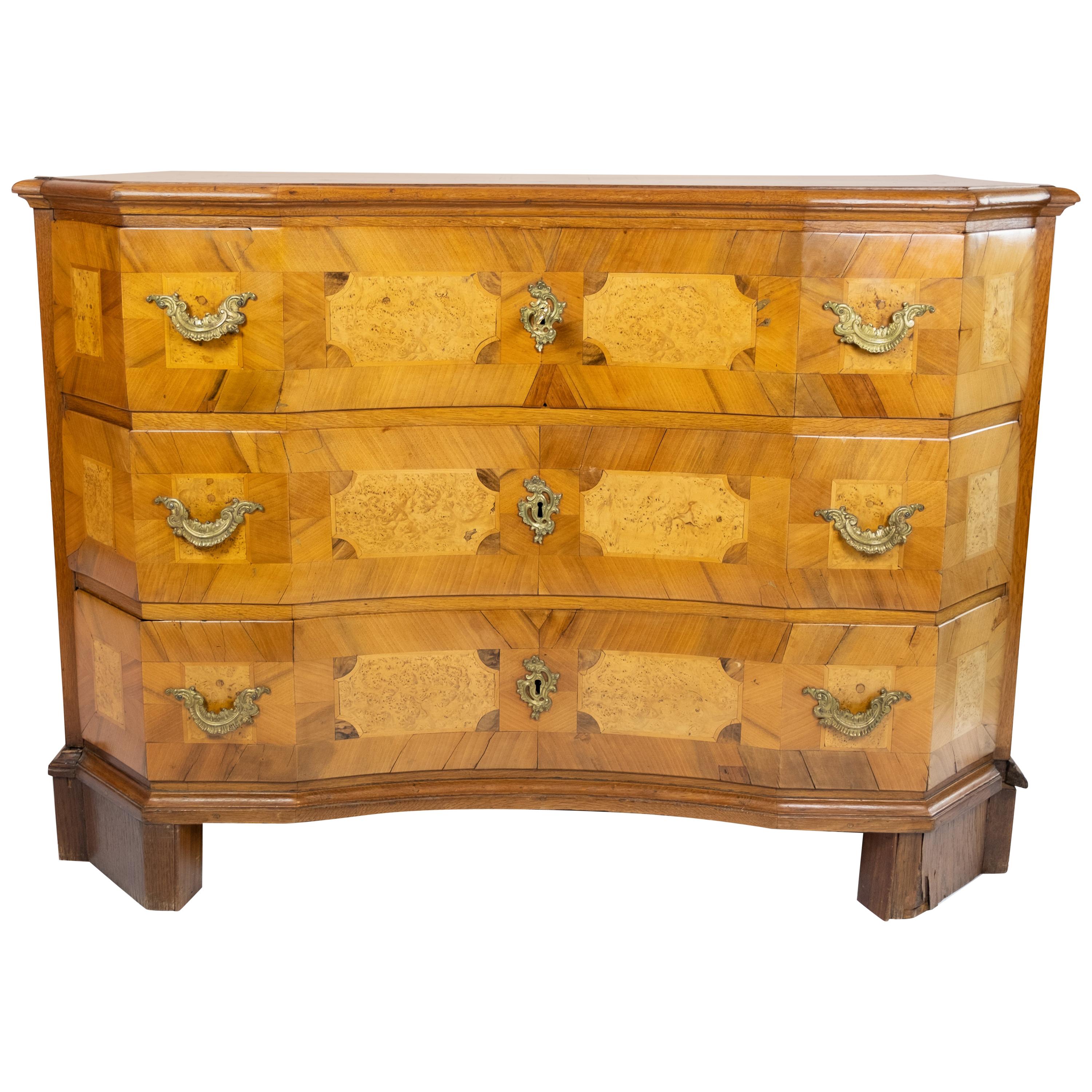 Antique Chest of Drawers in Walnut and Fruit Wood, 1780s