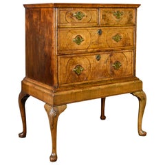 Antique Chest of Drawers on Stand, English, Walnut, Queen Anne, circa 1700
