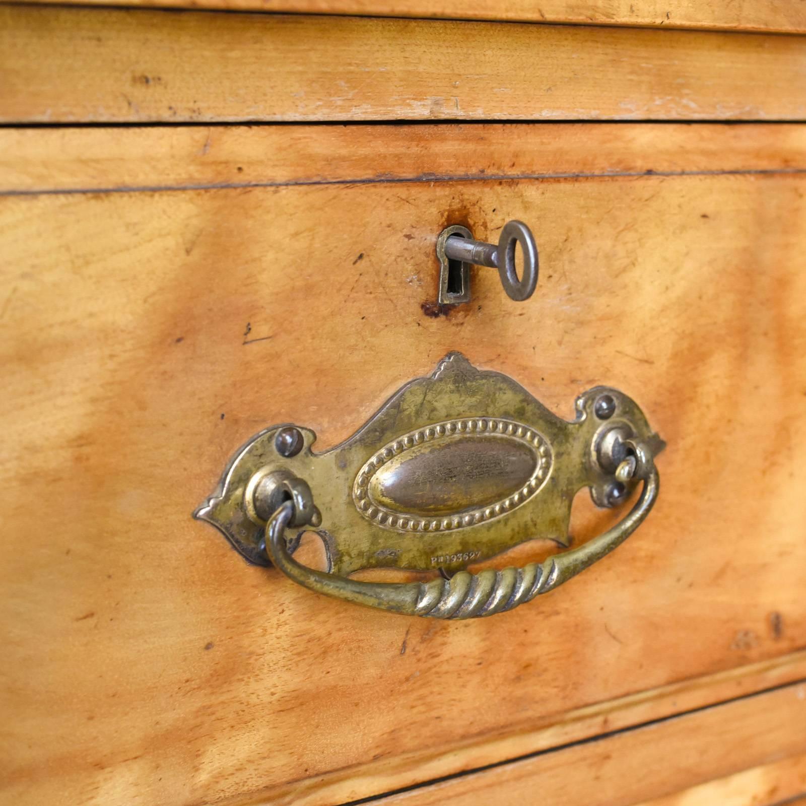 20th Century Antique, Chest of Drawers, Satinwood, English, Victorian, Bedroom, circa 1900