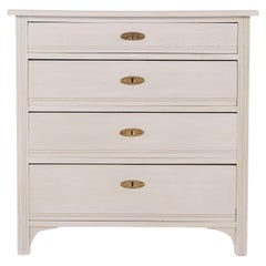 Antique Chest Of Drawers With 4 Drawers Grey Painted From 1890s Antique Chest Of Drawers With 4 Drawers Grey Painted From 1890s