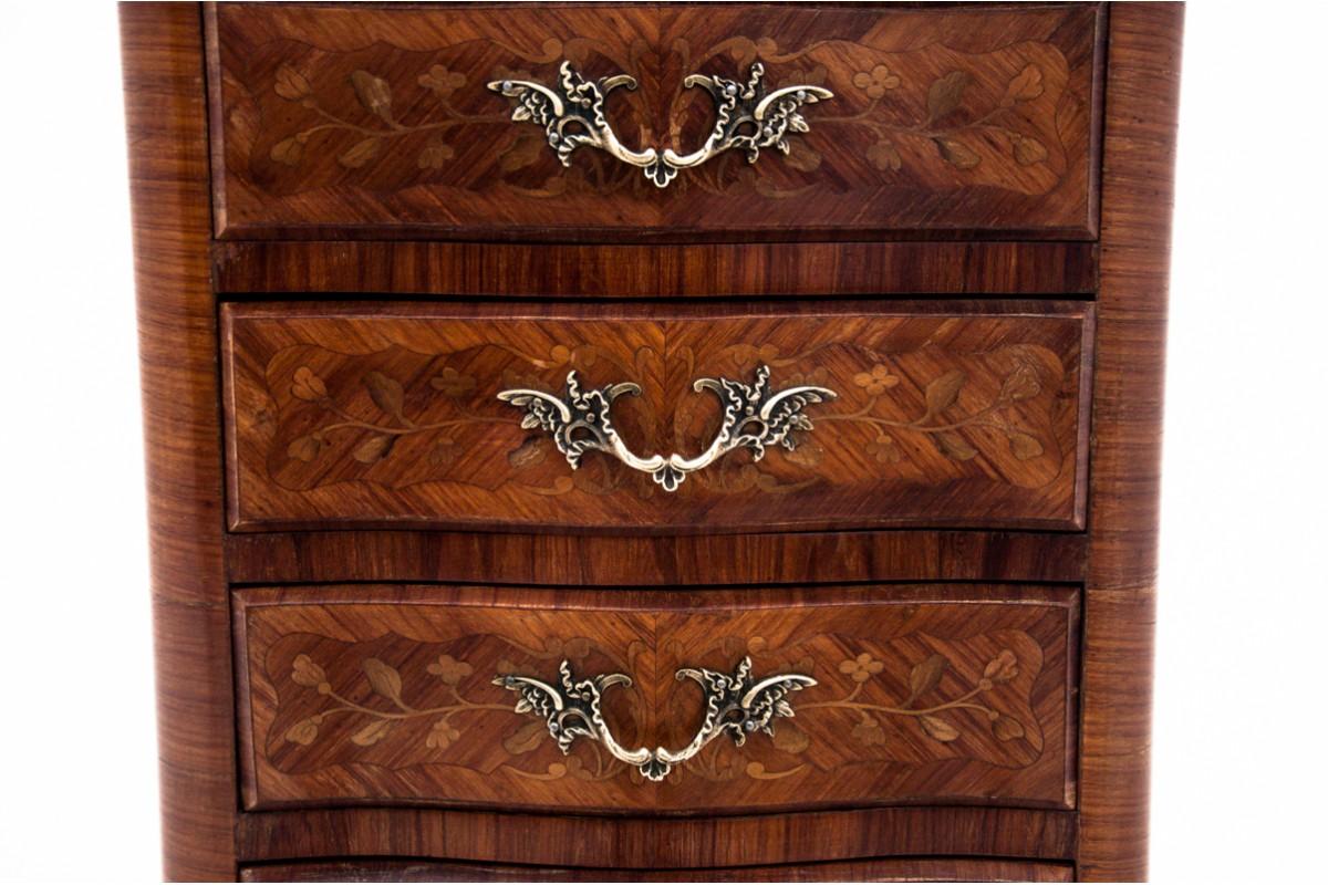 Louis Philippe Antique Chest of Drawers with Intarsia, France, Early 20th Century