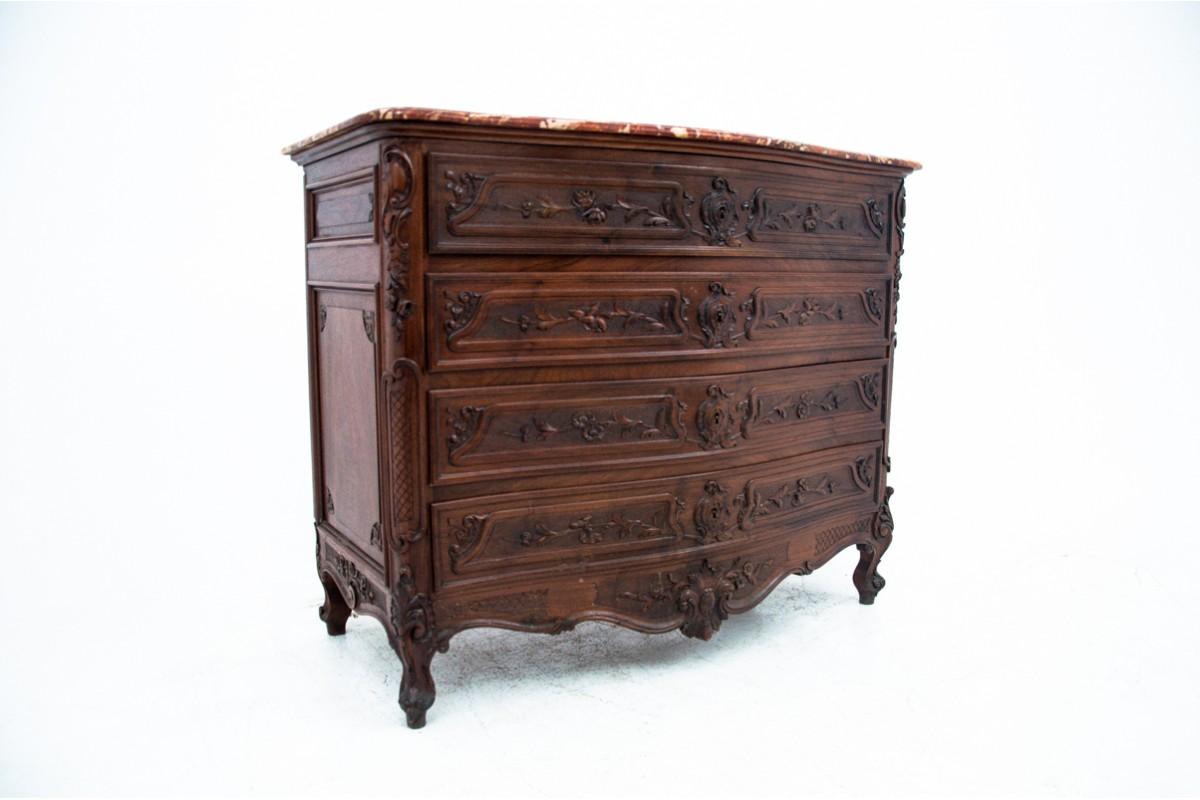 Antique Chest of Drawers with Marble Top, France, circa 1890 For Sale 3
