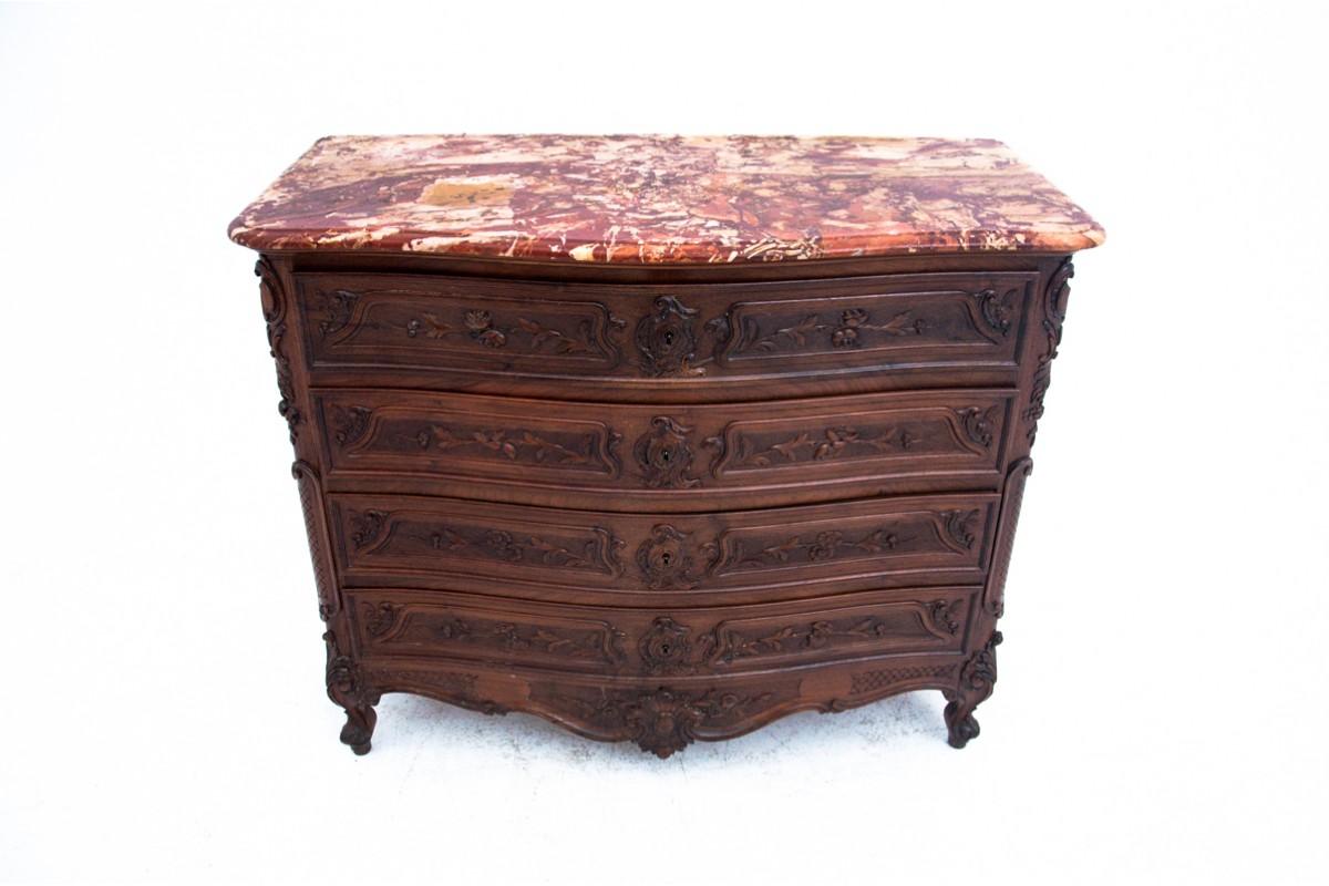 Antique Chest of Drawers with Marble Top, France, circa 1890 For Sale 6