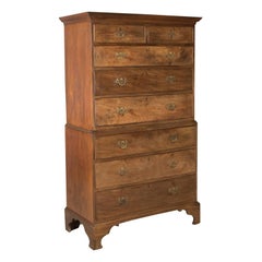 Antique Chest on Chest of Drawers, English, Tall Boy, Mahogany, circa 1780