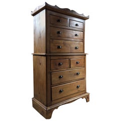 Antique Chest on Chest Tallboy Chest of Drawers Waxed Pine Victorian