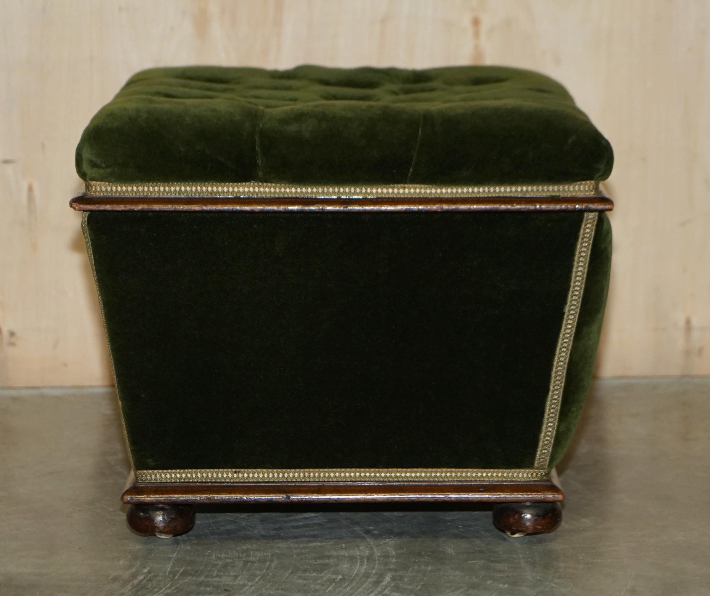 Antique Chesterfield Regency circa 1820 Ottoman Stool Footstool with Storage 4