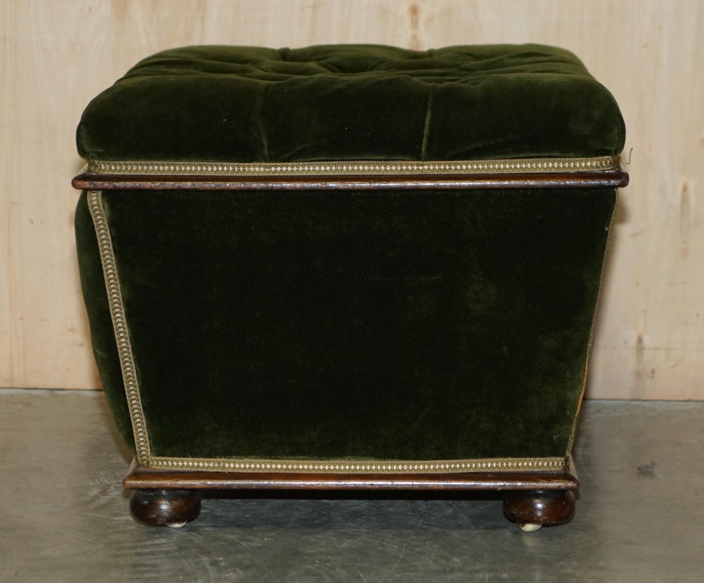 Antique Chesterfield Regency circa 1820 Ottoman Stool Footstool with Storage 6