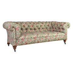Used Chesterfield Settee, English, Textile, Upholstered, Sofa, Seating 2 to 3