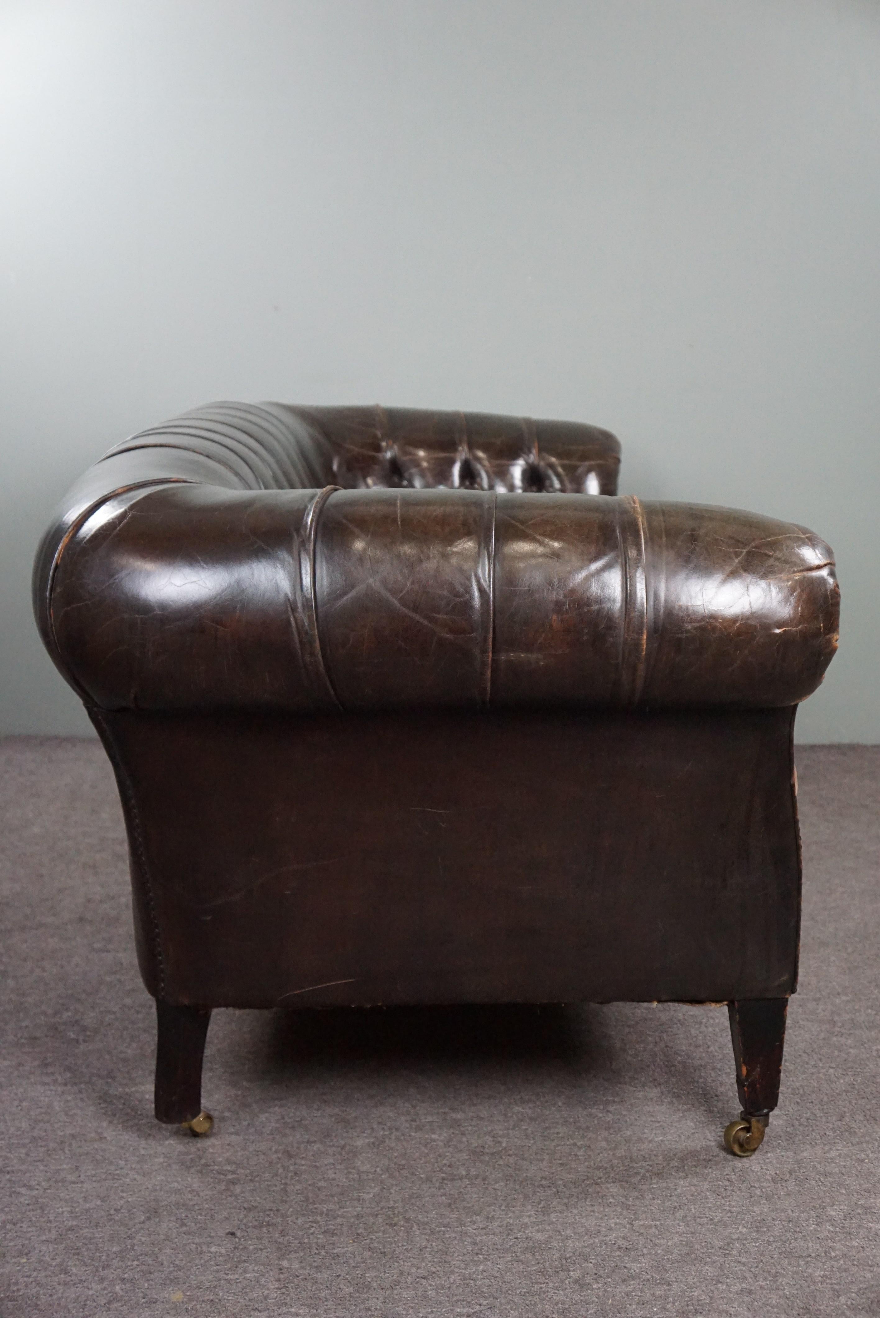 19th Century Antique Chesterfield Sofa Full of Allure, 2.5 Seater For Sale