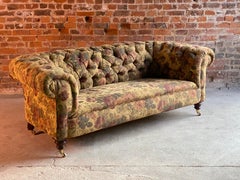 Antique Chesterfield Sofa Settee Button-Back Three-Seat Victorian, circa 1890