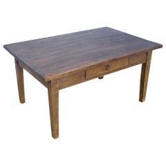 Antique Chestnut Coffee Table, One Drawer