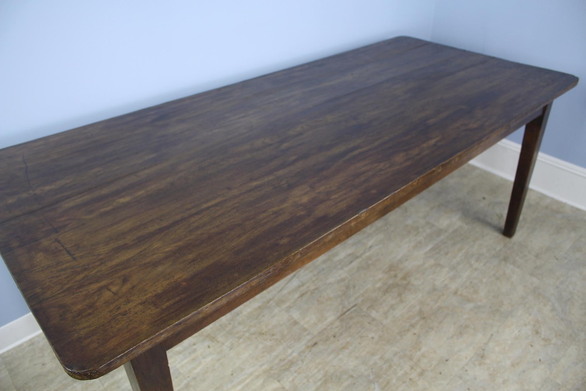 Antique Chestnut Farm Table In Good Condition In Port Chester, NY