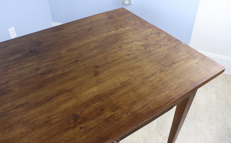 Antique Chestnut Farm Table, Two Drawers For Sale 4