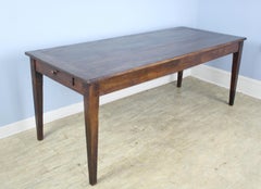 Antique Chestnut Farm Table with Breadboard Ends