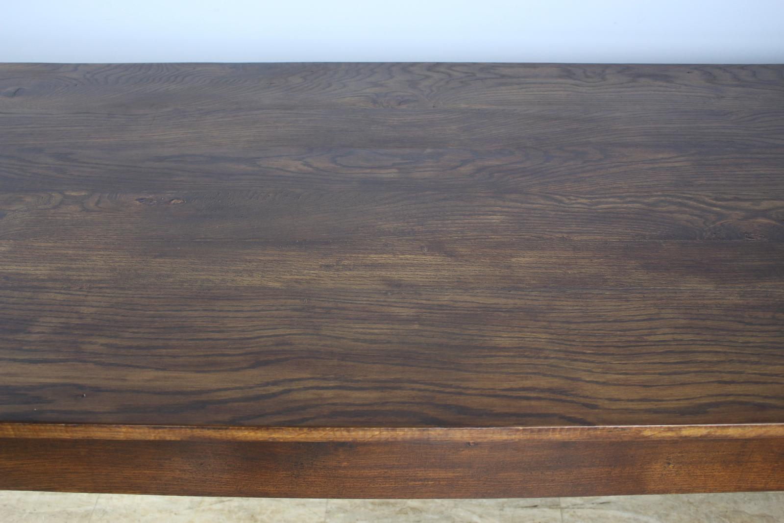French Antique Chestnut Farm Table with Breadboard Ends For Sale