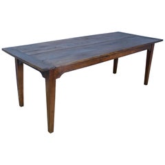 Antique Chestnut Farm Table with Breadboard Ends