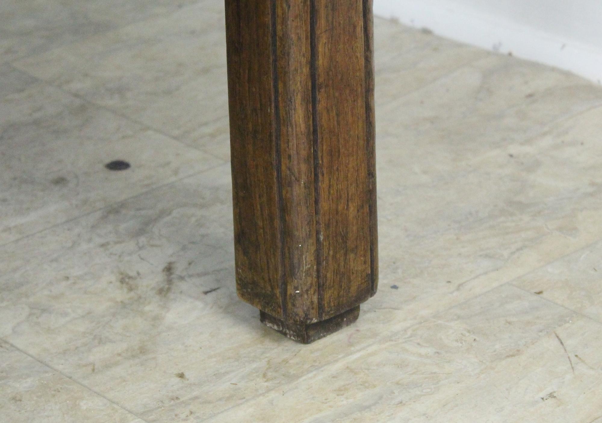 Antique Chestnut Farm Table with Decorative Edge 6