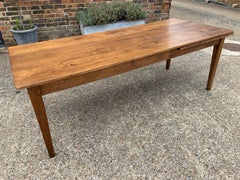 Antique Chestnut Farmhouse Table with Extension Leaf