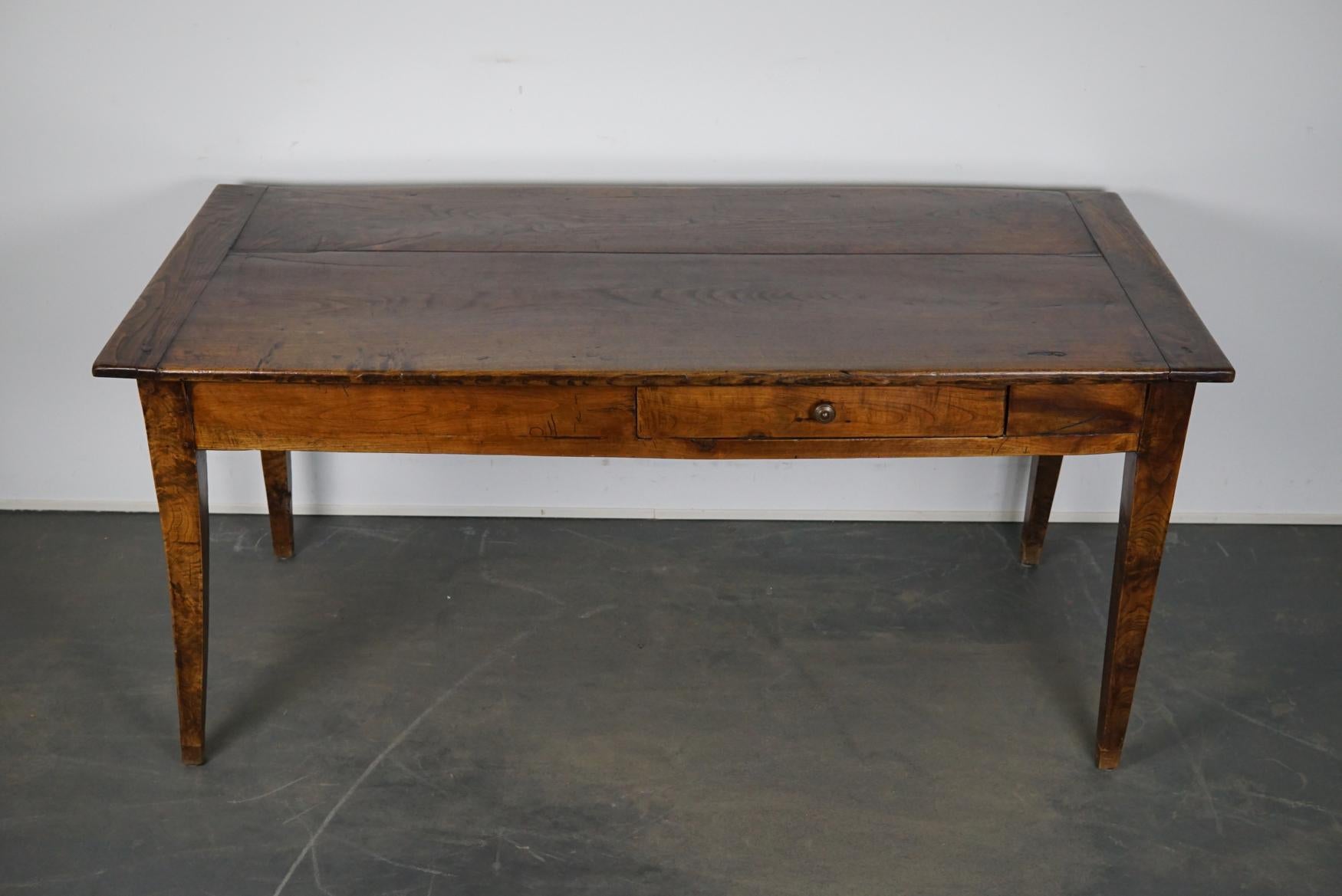 Antique Chestnut French Farmhouse Dining Table, 19th Century 6