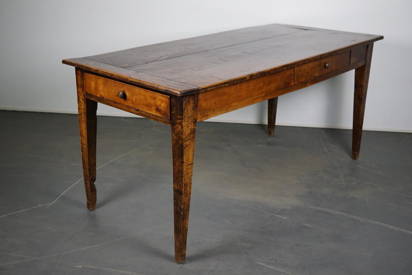 Antique Chestnut French Farmhouse Dining Table, 19th Century 14