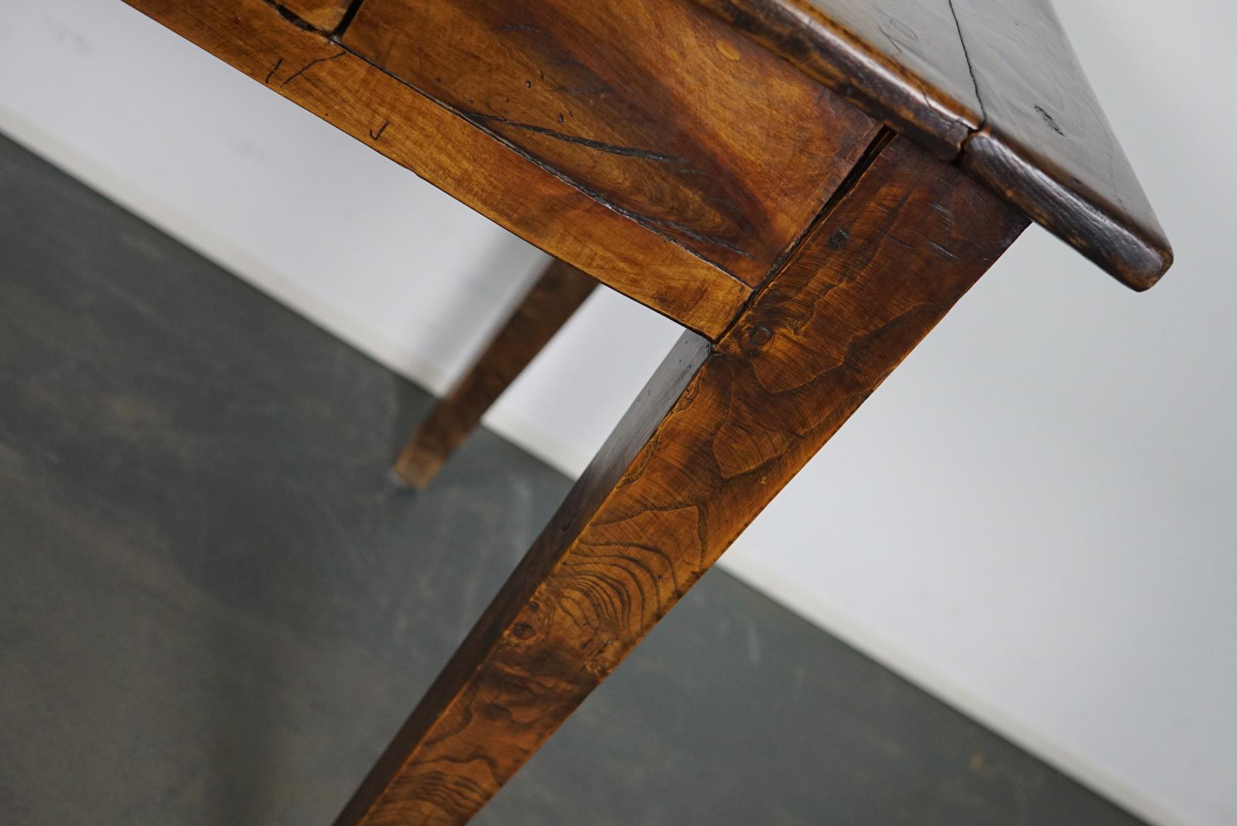 Industrial Antique Chestnut French Farmhouse Dining Table, 19th Century