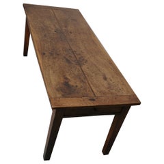 Antique Chestnut French Farmhouse Dining Table, 19th Century