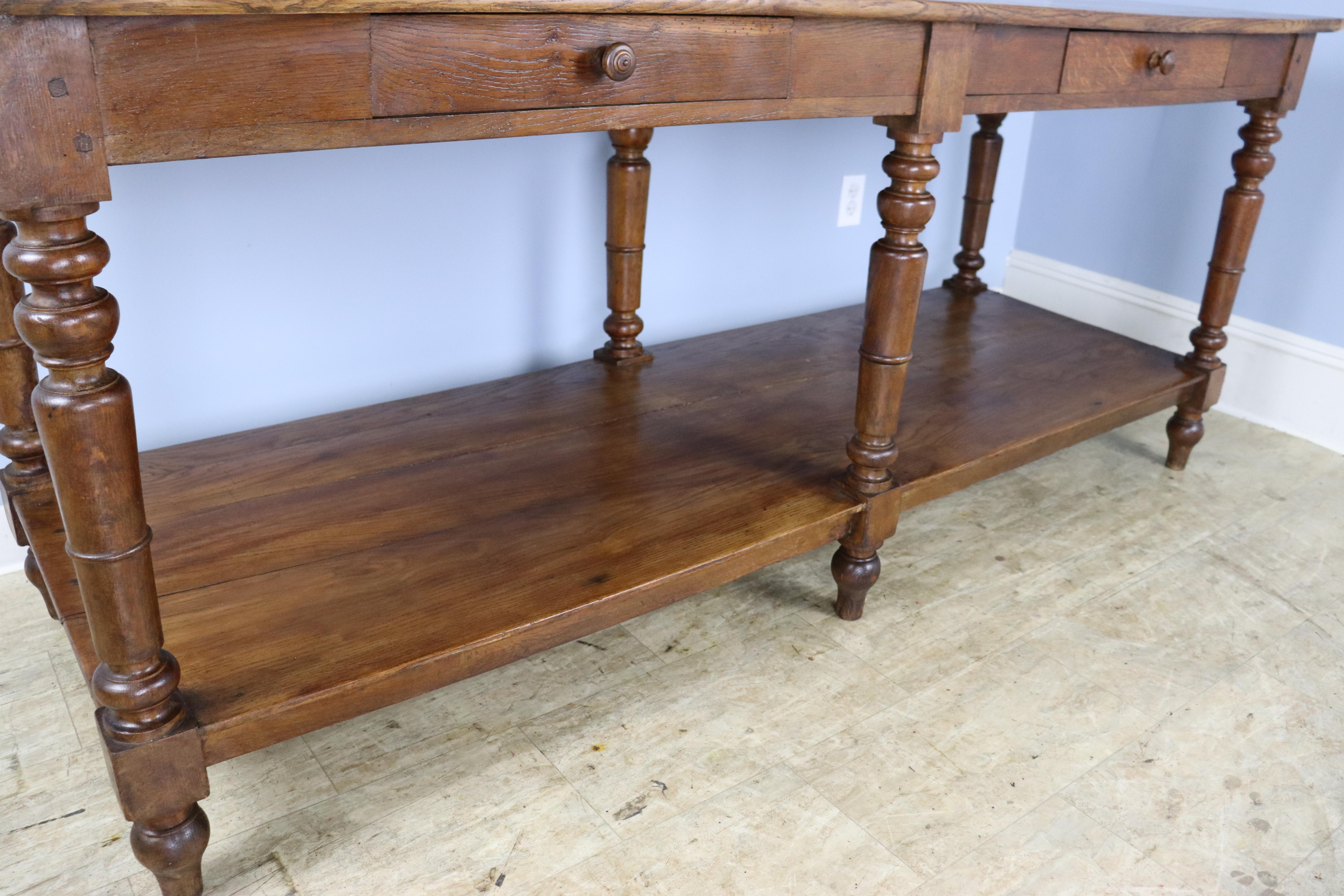 Antique Chestnut Draper's Table with Turned Legs 4