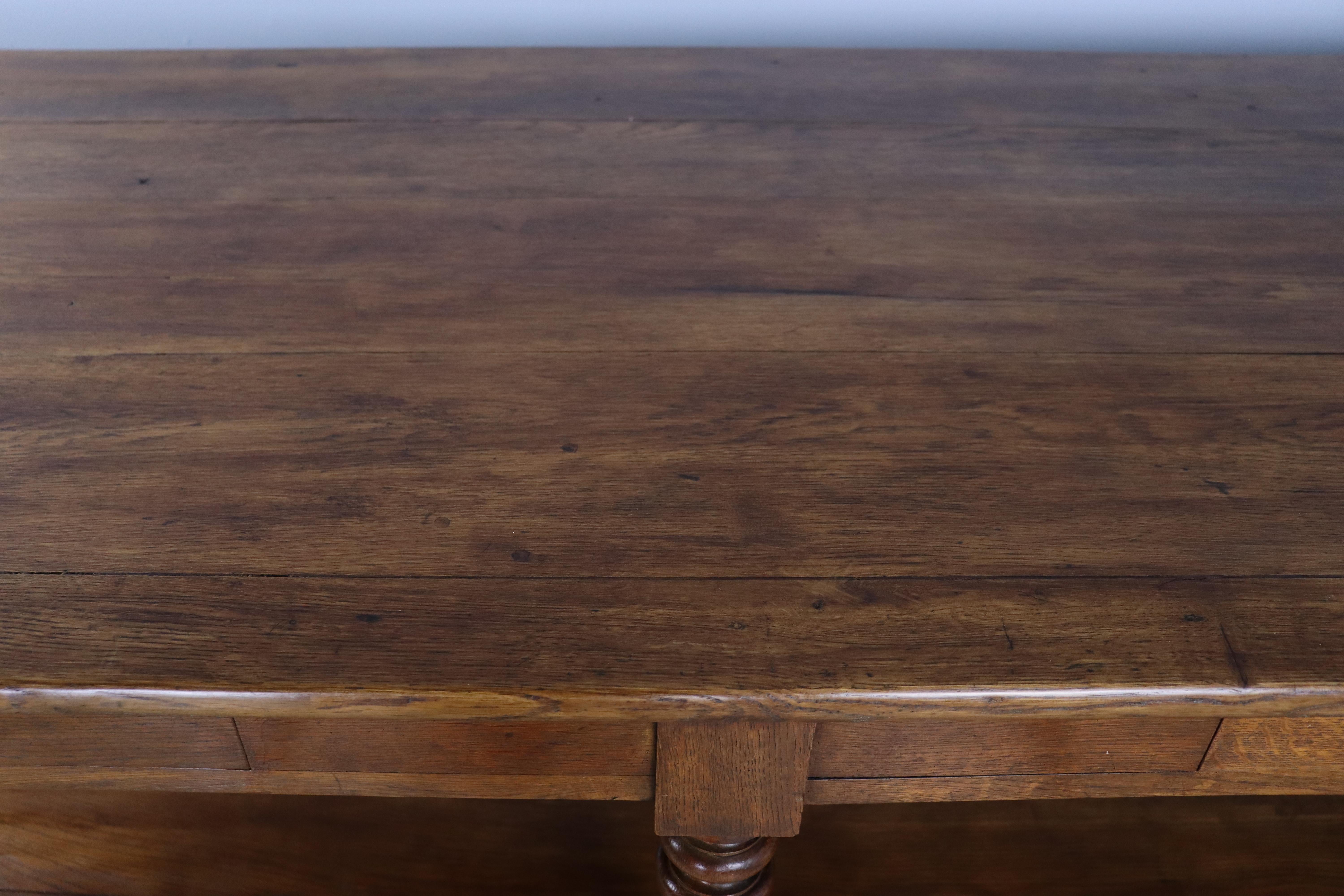 Antique Chestnut Draper's Table with Turned Legs 2