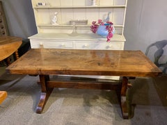 Antique Chestnut Thick Top Trestle Table