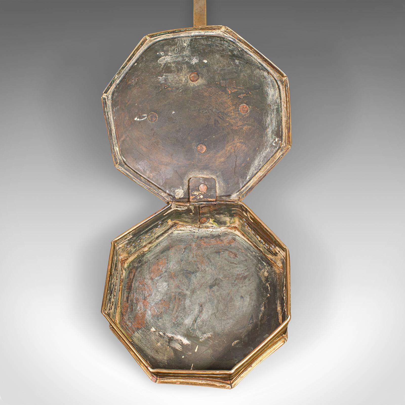 Antique Chestnut Warmer, English, Brass, Hanging Roaster, Georgian, Circa 1800 For Sale 2