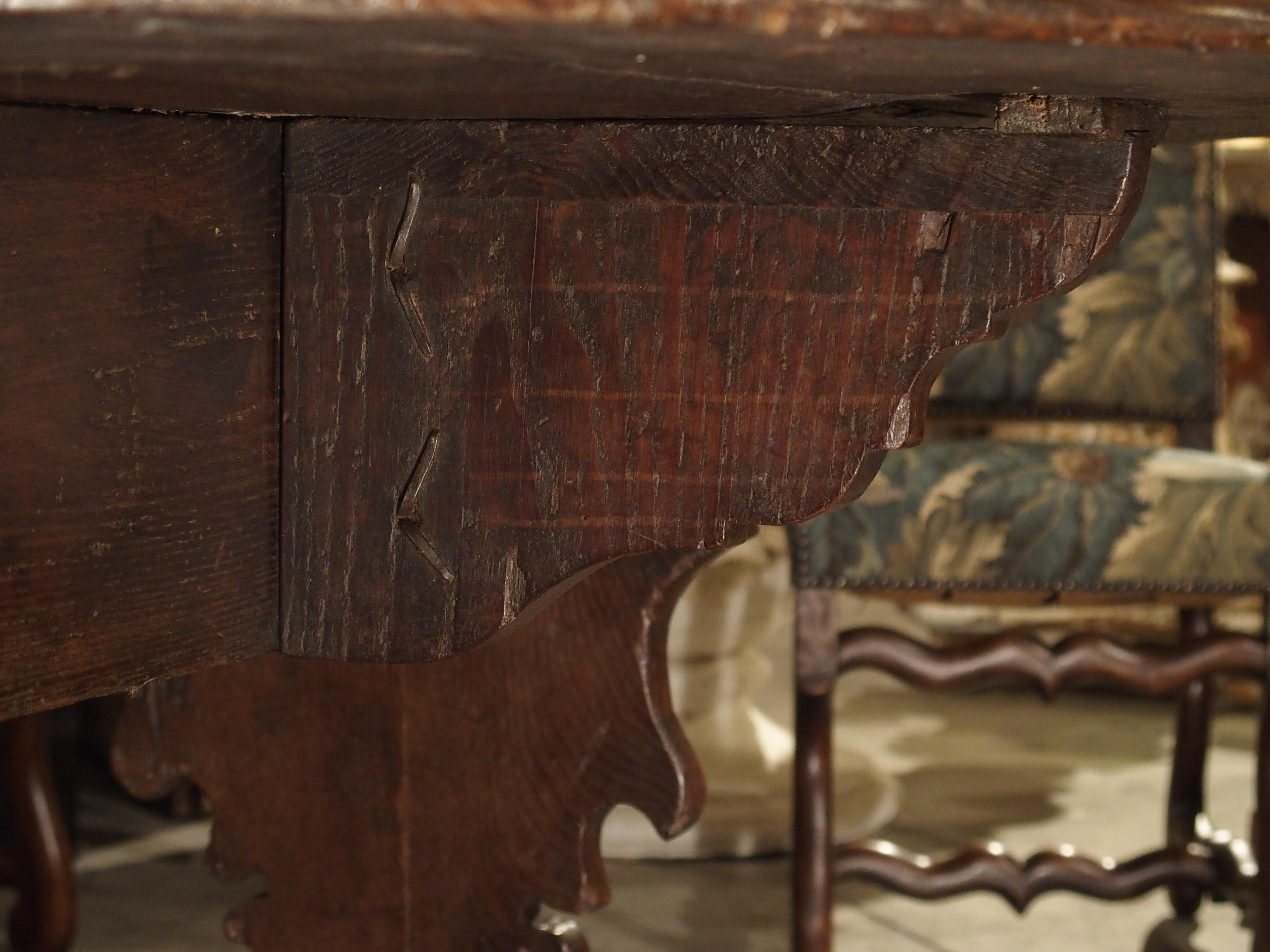 Antique Chestnut Wood Drop Leaf Table from Italy, circa 1790 4