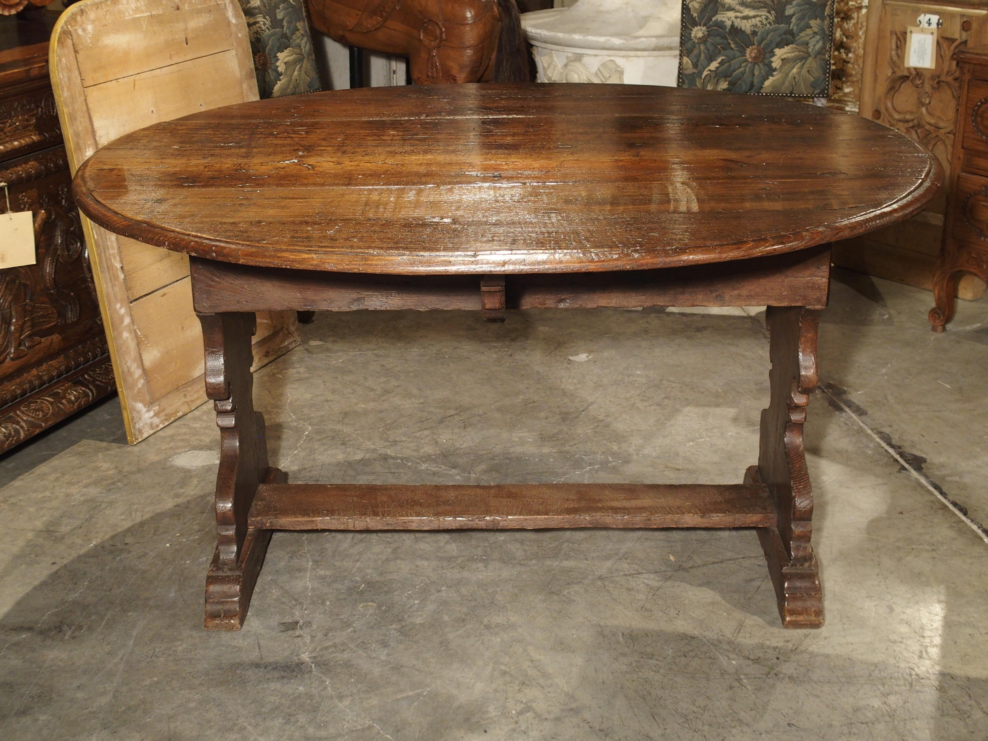 Antique Chestnut Wood Drop Leaf Table from Italy, circa 1790 6