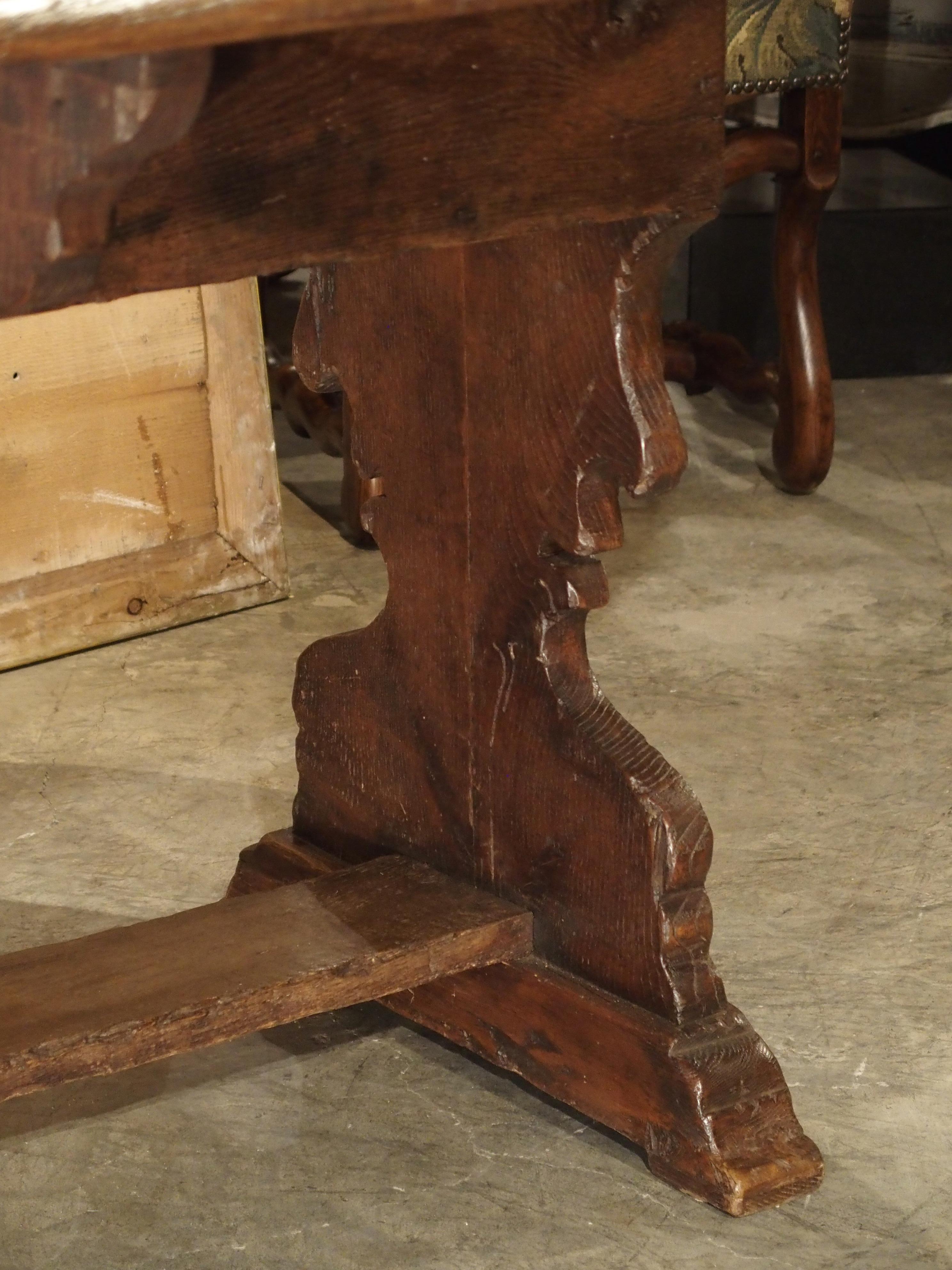 Antique Chestnut Wood Drop Leaf Table from Italy, circa 1790 9