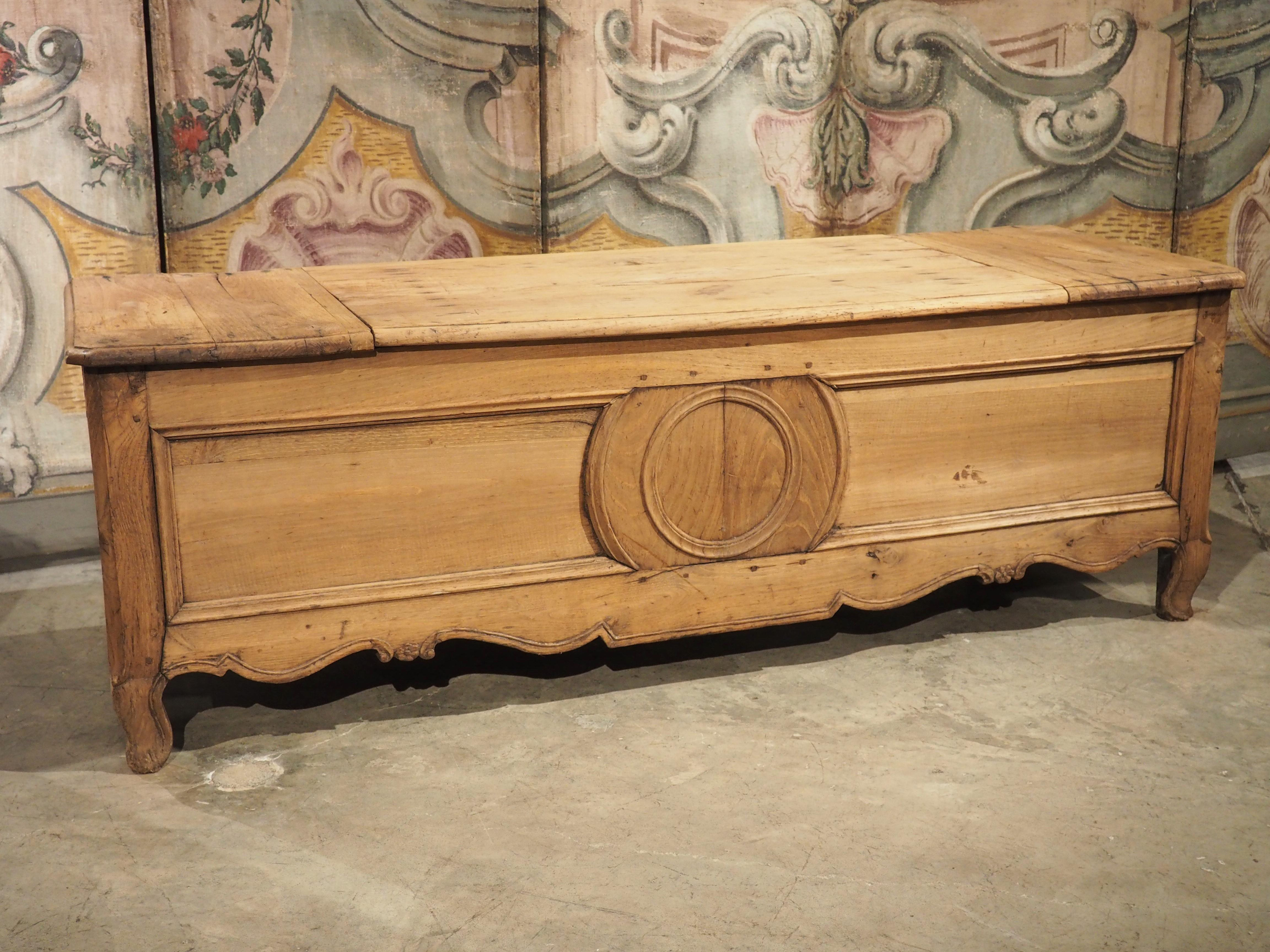 Antique Chestnut Wood Trunk from Brittany, France, Circa 1860 12