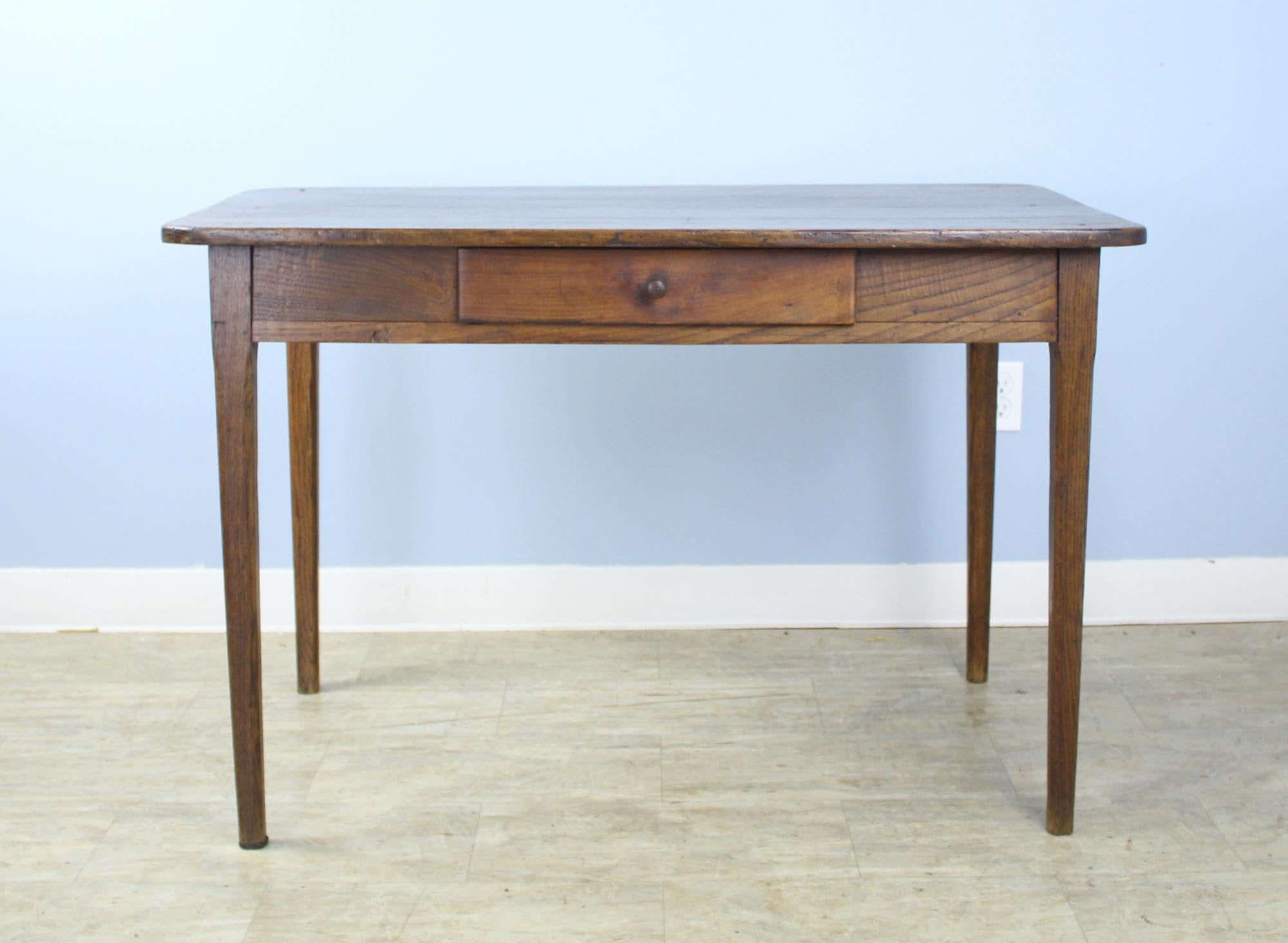 French Antique Chestnut Writing Table or Desk