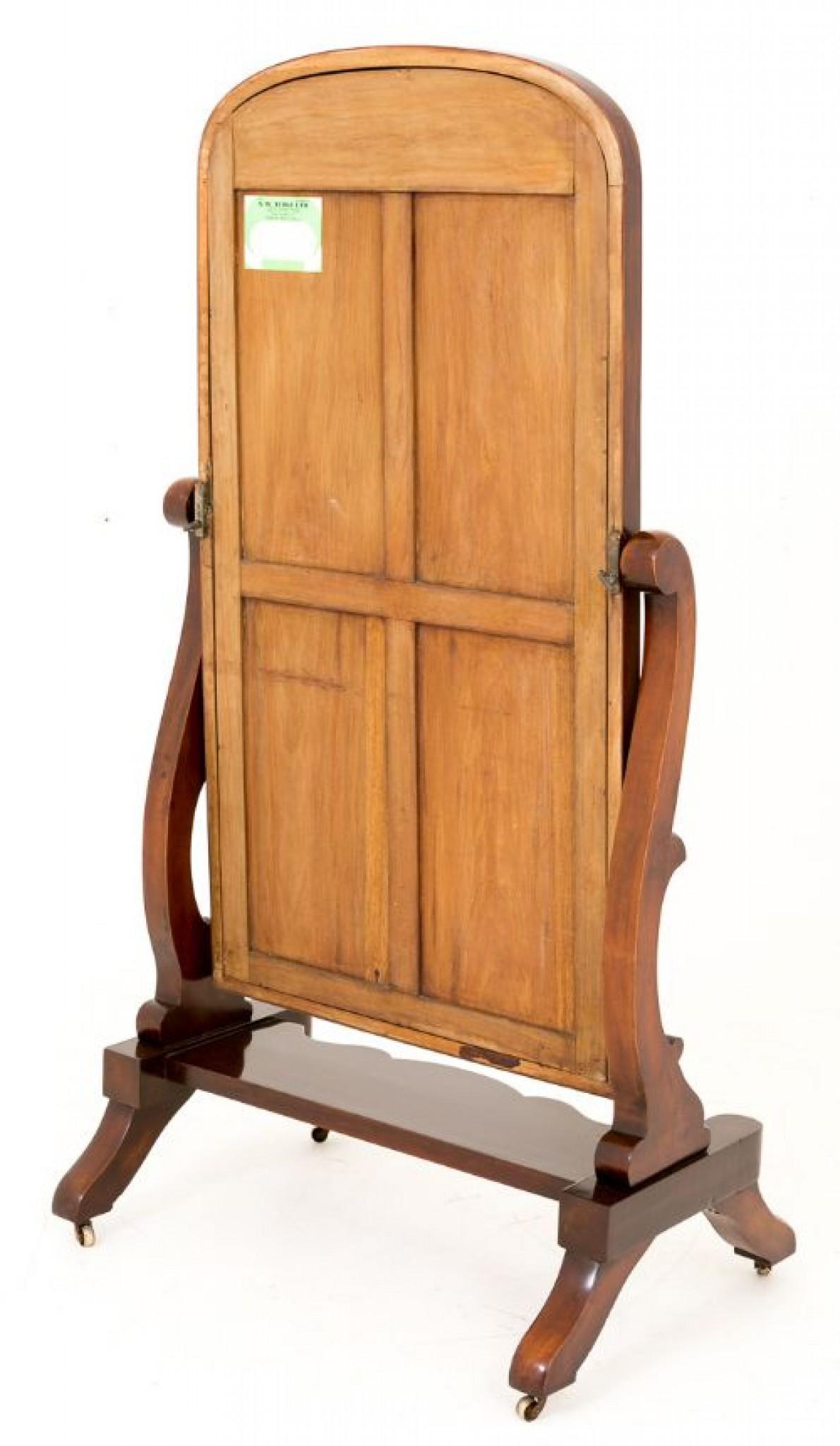 Metà XIX secolo Antique Mirror girevole in mogano Vittoriano, 1860 in vendita