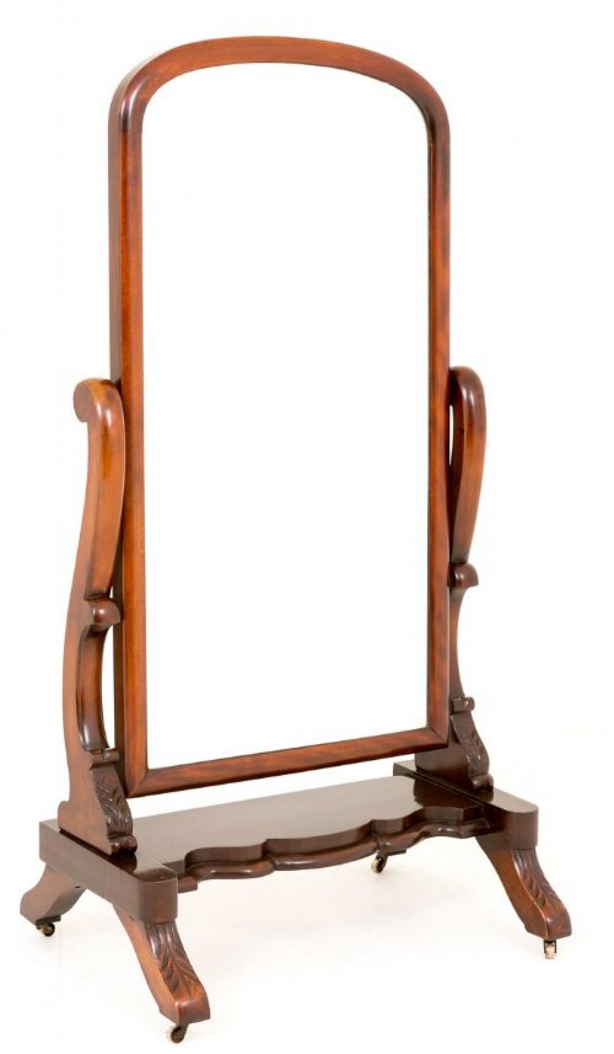 Mogano Antique Mirror girevole in mogano Vittoriano, 1860 in vendita