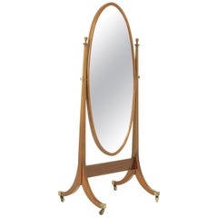Antique Cheval Mirror, Walnut Mirror, Freestanding, Victorian, Scotland, B1584