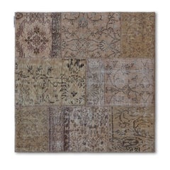 Nature Inspired Motifs Wool Cotton Rug by Deanna Comellini 120x120 cm