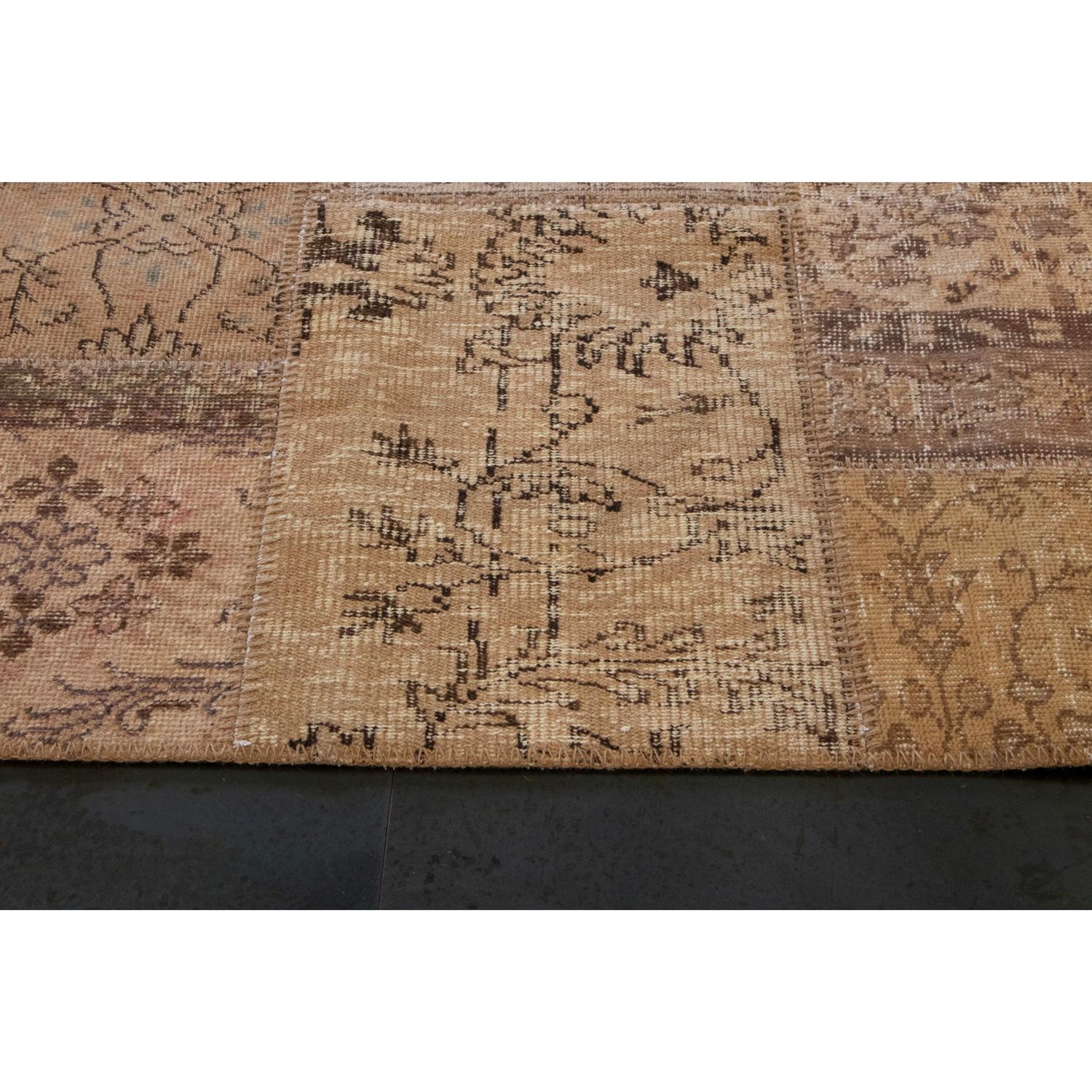 Turkish Nature Inspired Motifs Wool Cotton Rug by Deanna Comellini 120x120 cm For Sale