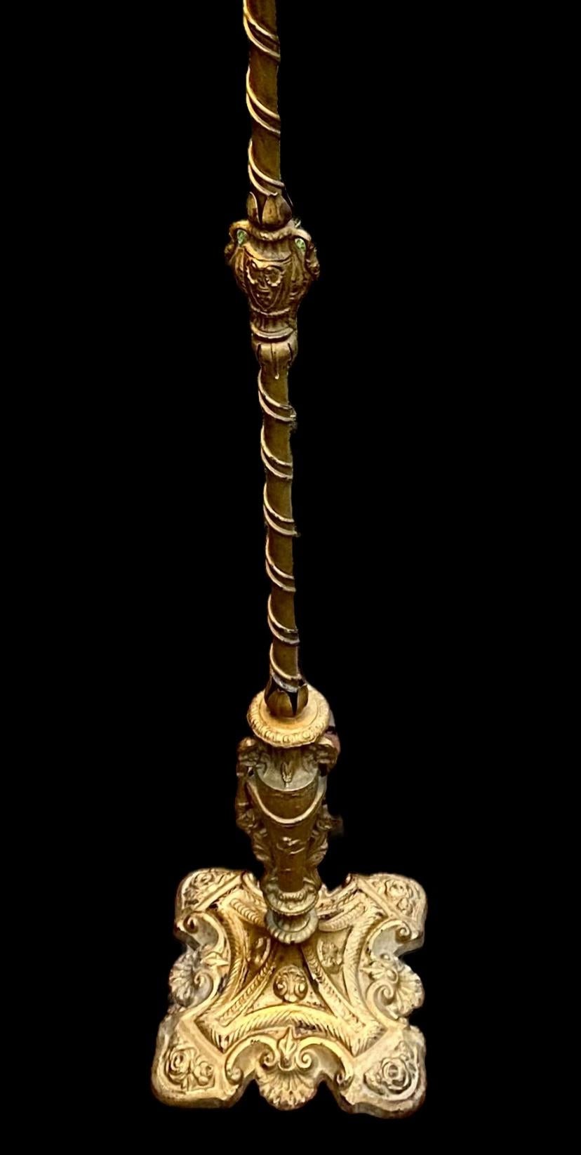Early 20th Century Antique Chicago Shade Company Floor Lamp Tiffany Style Shade