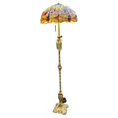 Antique Chicago Shade Company Floor Lamp Tiffany Style Shade