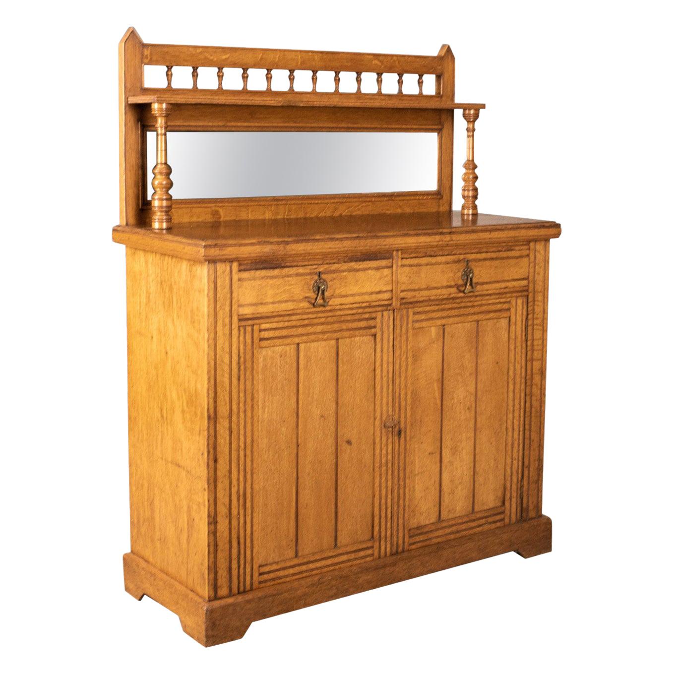 Antique Chiffonier Sideboard, English, Oak, Buffet or Cabinet, circa 1880