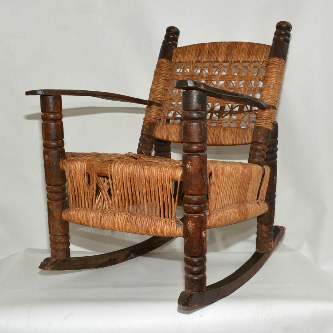 Mid-Century Modern Antique Child Rocker Armchair