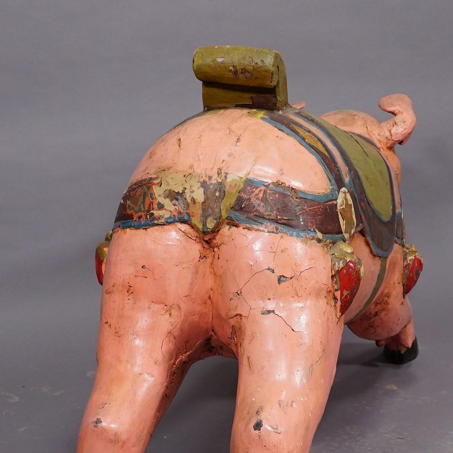Antique Children Carousel Pig, Germany ca. 1920s For Sale 1