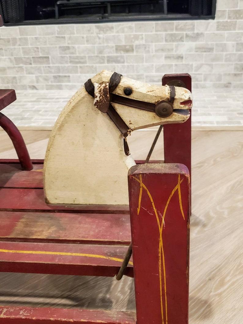 19th Century Antique Children's Horse Head Rocking Chair For Sale
