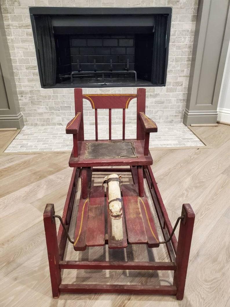 Leather Antique Children's Horse Head Rocking Chair For Sale